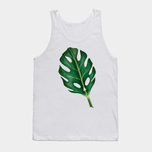 Monstera Leaf Skull Tropical Leaves Botanical Green Tank Top